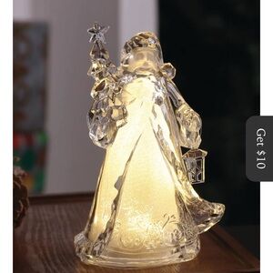 Icy Craft Gold Glitter Santa with Tree